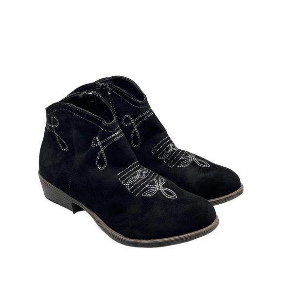 ROSY Black‎ Embroidered Ankle Boot Size 42 EU - Picture 1 of 9